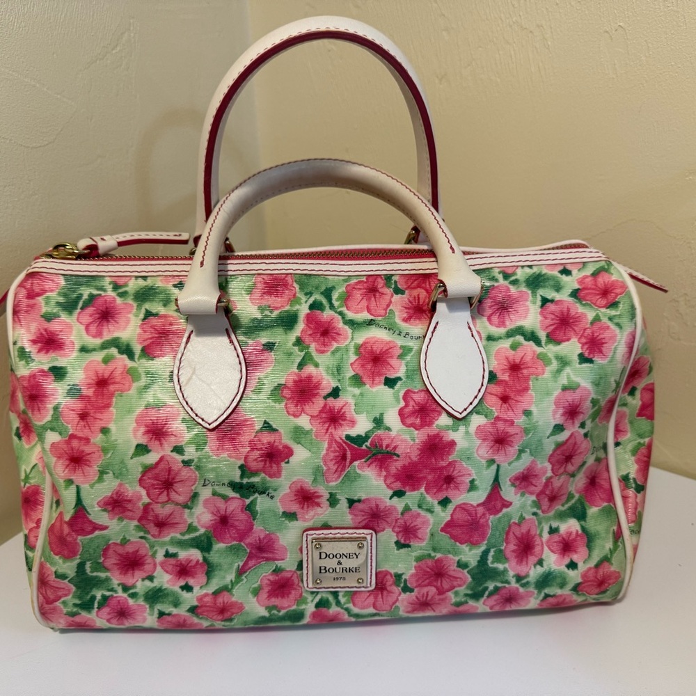 Dooney & Bourke Pink and Green Floral Satchel